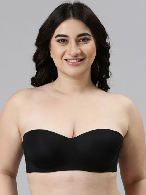 Enamor Medium Coverage, Wired F074 Full Figure Women Balconette Non Padded Bra(Black)