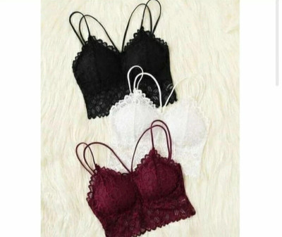 Unique Style Bralette Bra Women Bralette Lightly Padded Bra(Black, White, Maroon)
