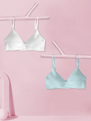 NAGARVEL CREATION 4/3337-wht/sky-28-p02 Women Push-up Lightly Padded Bra(Multicolor)