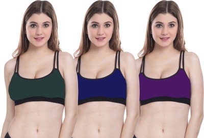 PIBU A-DD Bra Women Minimizer Non Padded Bra(Green, Blue, Purple)