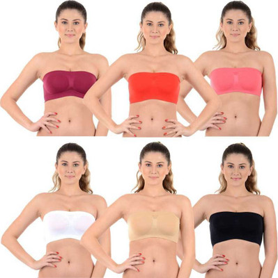 Fashocart Women Bandeau/Tube Non Padded Bra(Multicolor)