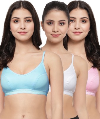 COLLEGE GIRL SB08 Women Sports Non Padded Bra(Blue, White, Pink)