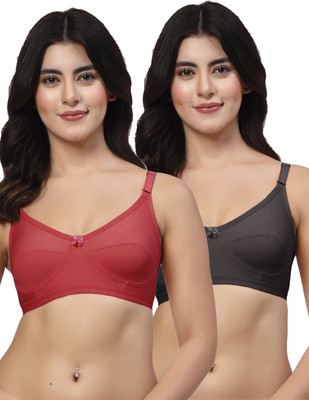LILY akihdar Women Everyday Non Padded Bra(Maroon, Black)