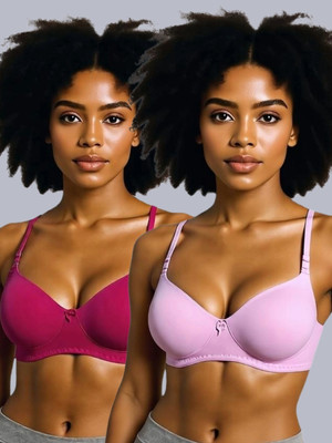Eden Women T-Shirt Non Padded Bra(Pink)