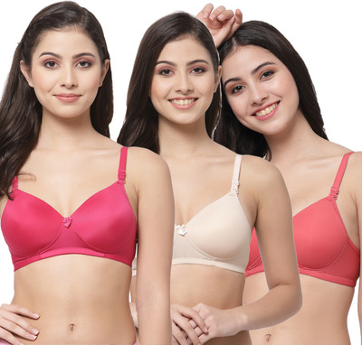 COLLEGE GIRL CGPAD1200 Women T-Shirt Lightly Padded Bra(Pink, Beige, Red)