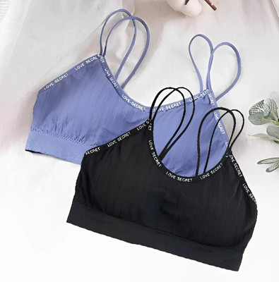 Lugo Imported 20.02 Women Everyday Lightly Padded Bra(Black, Blue)