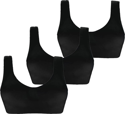 BRAASHEE Pack of 3 Women Sports Non Padded Bra(Black)