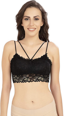 PIKCHA ENTERPRISE PE-07-V Neck Black Women Full Coverage Heavily Padded Bra(Black)
