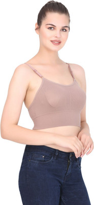 Payal Creation Women Sports Lightly Padded Bra(Brown)