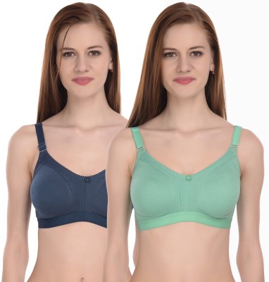 elina Women T-Shirt Non Padded Bra(Green, Light Green)