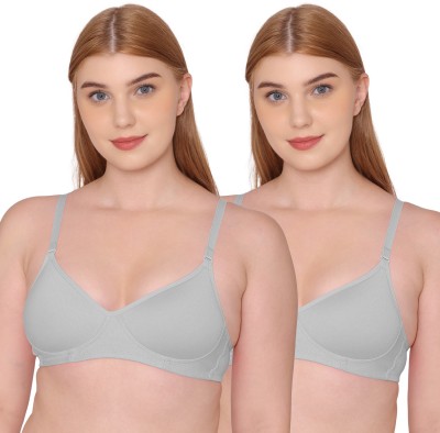 KOMLI Women T-Shirt Lightly Padded Bra(Grey)