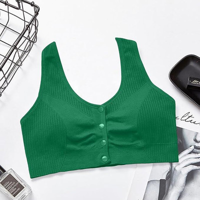 Goness Oripower Women Wireless Push-Up Bra | Soft Lightly Padded Full Coverage Bra Women T-Shirt Lightly Padded Bra(Green)