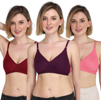 Aimly Women T-Shirt Non Padded Bra(Multicolor)