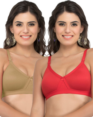 COLLEGE GIRL CG1304 Women Minimizer Lightly Padded Bra(Brown, Red)