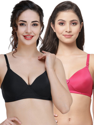 COLLEGE GIRL Hellopad ComboPO2 Women Everyday Lightly Padded Bra(Black, Pink)