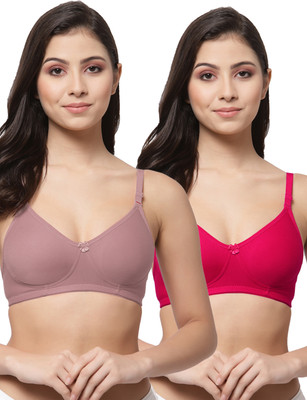 COLLEGE GIRL CG1301 Women T-Shirt Non Padded Bra(Brown, Pink)