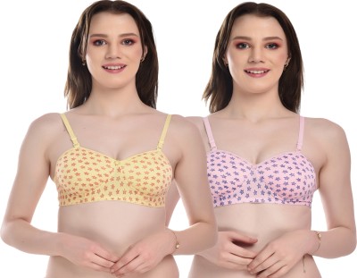 In Beauty PERIMUM Women Everyday Lightly Padded Bra(Yellow, Pink)