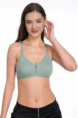 SKDREAMS Women T-Shirt Non Padded Bra(Light Green)