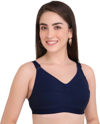 Daily life Non Padded Full Coverage Seamed-Cup T-Shirt Bras Women Full Coverage Non Padded Bra(Blue)