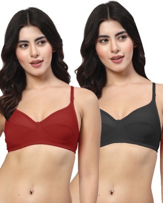 LILY iteerp Women Everyday Non Padded Bra(Maroon, Black)