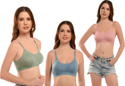 Liguria Bra for Teenager Girls, Slip on design, No Hooks Bra Non Padded, Full Coverage Women Sports Non Padded Bra(Multicolor)