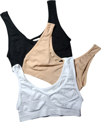 Ditya AIR BRA SPORTS BRA GYM BRA Women Sports Non Padded Bra(Black, Beige, Grey)