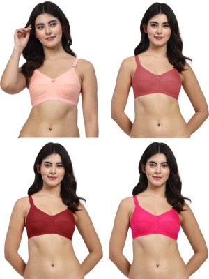 LILY C703 Women Minimizer Non Padded Bra(Maroon, Pink, Pink, Maroon)