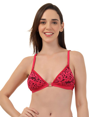 Selfcare SELFCARE Womens Net Lightly Padded Half Coverage Plunge Bra - SN4324 Women Plunge Lightly Padded Bra(Pink)