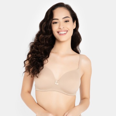 Clovia Women T-Shirt Lightly Padded Bra(Beige)