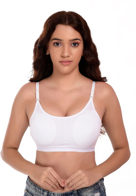 Jomferry Women Sports Lightly Padded Bra - White Women Full Coverage Lightly Padded Bra(White)
