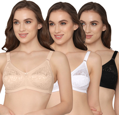 K LINGERIE K LINGERIE Clare Women's Full Support Non Padded Delicate Lace Bra Women Everyday Non Padded Bra(Multicolor)