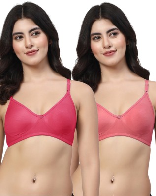 LILY Rosy Women T-Shirt Non Padded Bra(Pink, Orange)