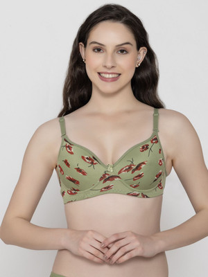TOPLUCK Comfortable Non-Wired Non-Padded Bra for Everyday Wear Women Full Coverage Non Padded Bra(Green)