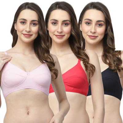 COLLEGE GIRL CGRO1256 Women Everyday Non Padded Bra(Pink, Red, Dark Blue)