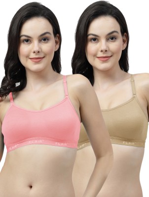 Shyam Sons FLAIR Soniya Single Layered Women Sports Non Padded Bra(Pink, Brown)