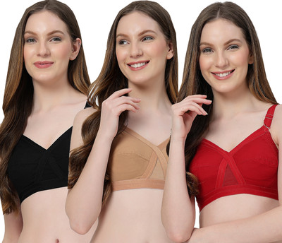 LILY C8811 Women Minimizer Non Padded Bra(Black, Brown, Maroon)