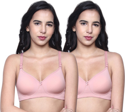 INKURV lily Women T-Shirt Heavily Padded Bra(Pink)