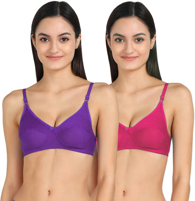 aamarsh Emi-BRA Women Full Coverage Non Padded Bra(Purple, Pink)