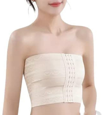 BBBIKINI Elastic Breast-Chest Compression Wrap Belt for Women Women Full Coverage Non Padded Bra(Beige)