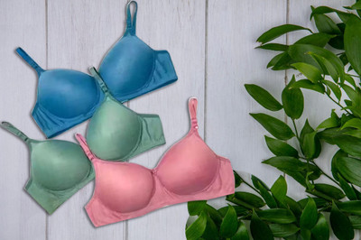 lufiya riru Women Push-up Non Padded Bra(Dark Blue, Dark Green, Pink)