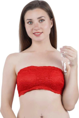 BraHut Women Bandeau/Tube Lightly Padded Bra(Red)