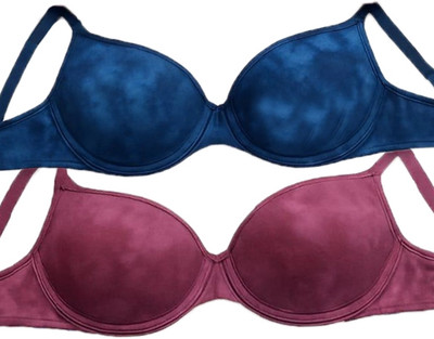 eastern club Women Everyday Lightly Padded Bra(Blue, Maroon)