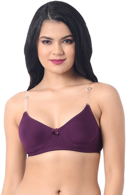 HouseOfCommon Women T-Shirt Non Padded Bra(Purple)