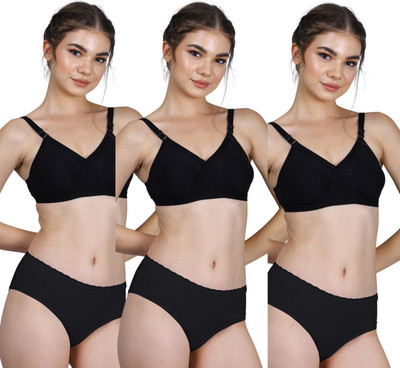 CARLTON LONDON Women Everyday Non Padded Bra(Black, Black, Black)