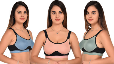 Yana Women Sports Non Padded Bra(Light Blue, Light Green, Pink)