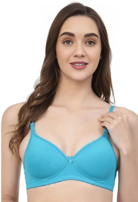 KELLPAR Women’s Everyday Comfort Padded Bra | Seamless,Adjustable Straps, Full Coverage Women Everyday Lightly Padded Bra(Light Blue)