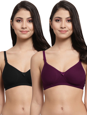 Docare Women T-Shirt Lightly Padded Bra(Purple, Black)