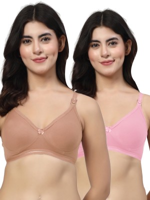 LILY ithsird Moulded Minimizer Women T-Shirt Non Padded Bra(Gold, Pink)