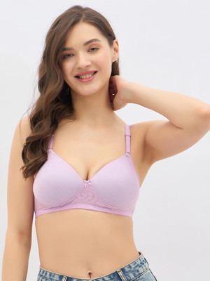 Clovia Women T-Shirt Lightly Padded Bra(Purple)