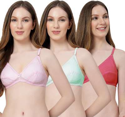 LILY anwahb Women Everyday Non Padded Bra(Pink, Green, Maroon)